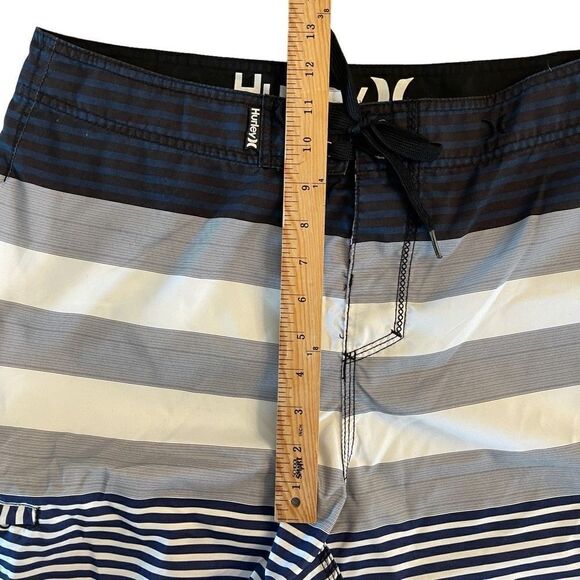 Hurley Board Shorts Swimming Trunk Shorts Men's 34 Striped Zipper Pocket - Picture 8 of 8